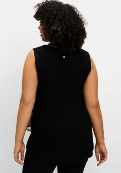 Doppellagiges Blusentop mit Chiffon
