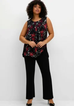 Doppellagiges Blusentop mit Chiffon