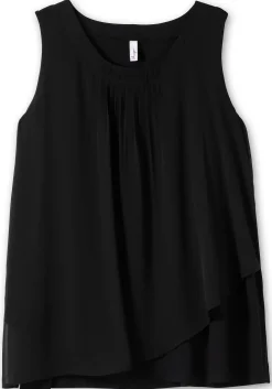 Doppellagiges Top aus Chiffon und Jersey