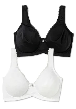 Doppelpack Bügel-BHs mit Spitzenborten