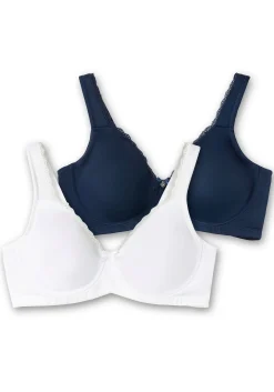 Doppelpack Bügel-BHs mit Spitzenborten