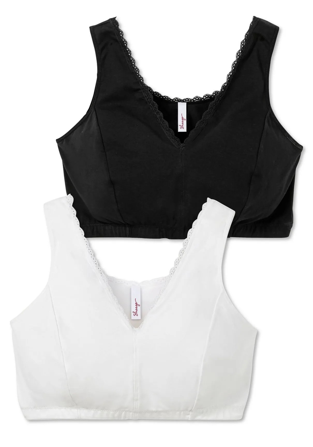 Doppelpack Bustiers mit Spitzenbesatz