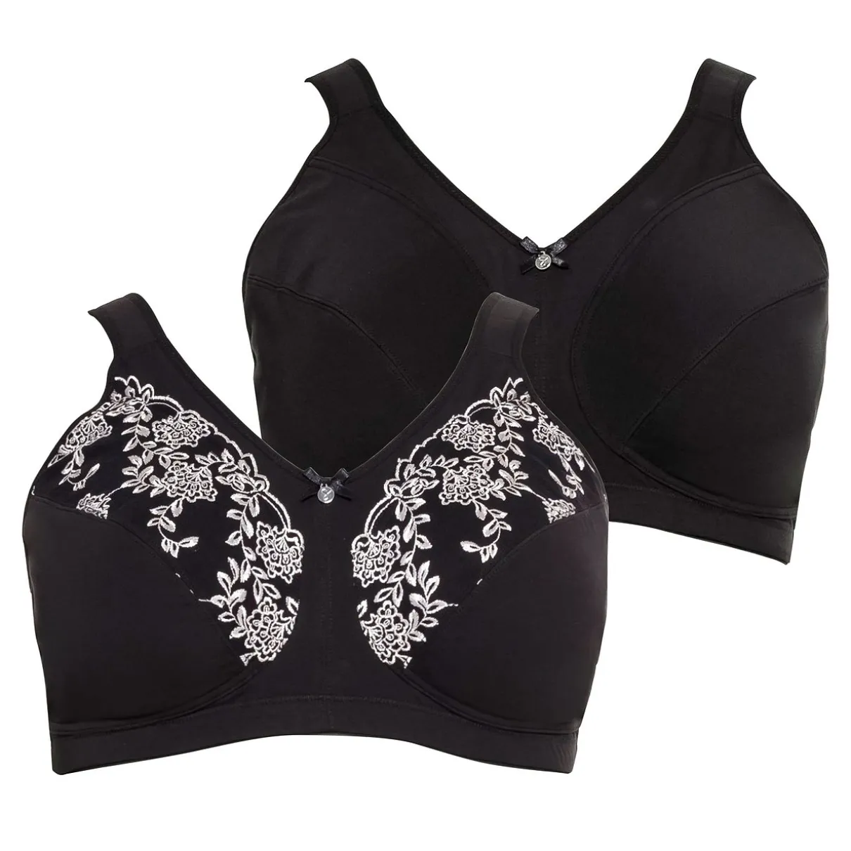 Doppelpack Entlastungs-BHs, mit Stickerei-Spitze