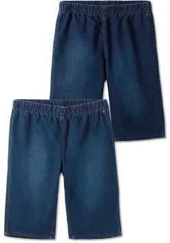 Doppelpack Jeans-Bermudas, mit Gummibund