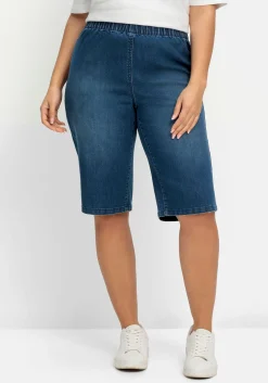 Doppelpack Jeans-Bermudas, mit Gummibund