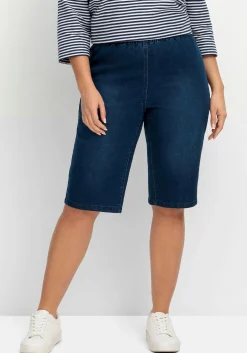 Doppelpack Jeans-Bermudas, mit Gummibund