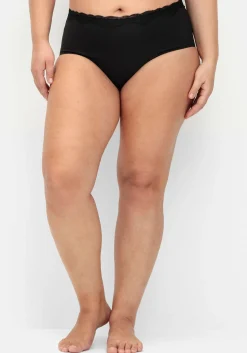 Doppelpack Slips mit elastischer Spitzenkante