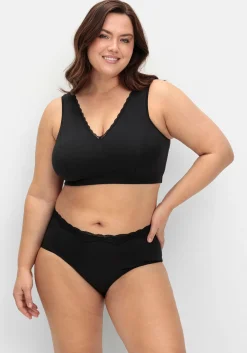 Doppelpack Slips mit elastischer Spitzenkante