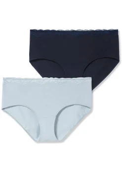 Doppelpack Slips mit elastischer Spitzenkante