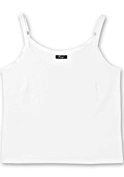 Doppelt gewebtes Spaghettitop mit Satinoptik-Details