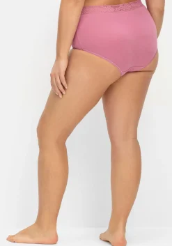 4er-Pack Taillenslips, mit Spitzenbund