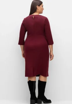 Etuikleid mit 3/4-Arm, im Materialmix