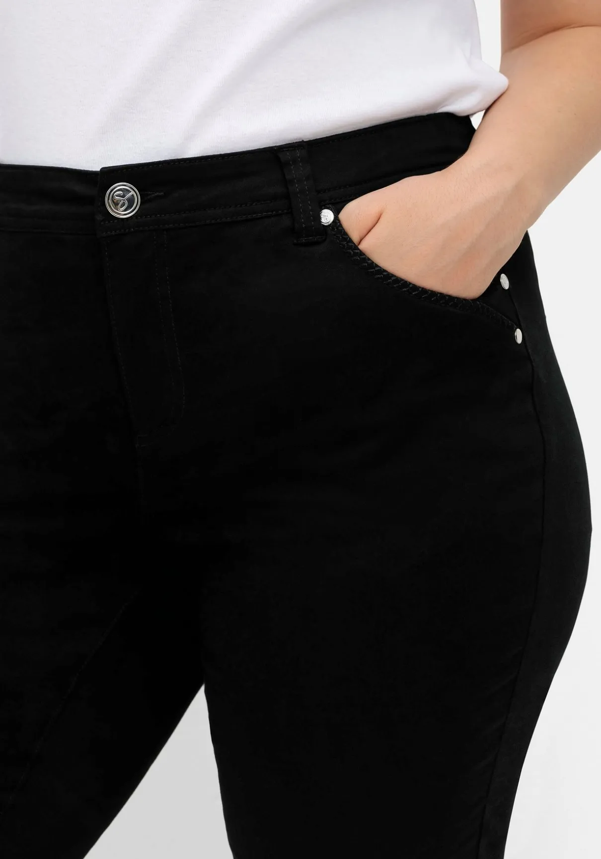 Extraschmale Twillhose in Curvy-Schnitt SUSANNE