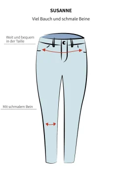 Extraschmale Twillhose in Curvy-Schnitt SUSANNE