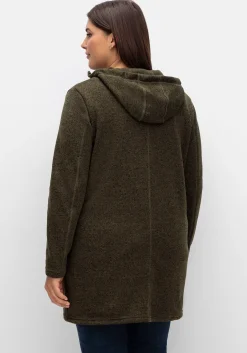 Fleecejacke mit Kapuze, in Melange-Optik