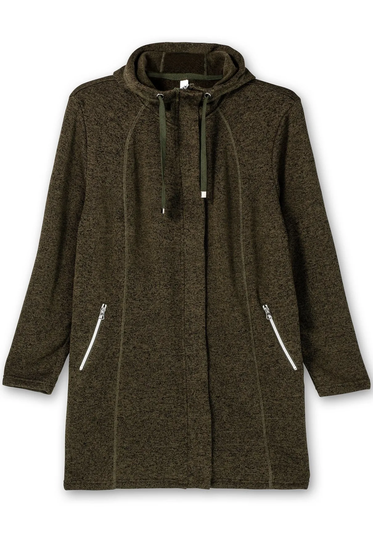 Fleecejacke mit Kapuze, in Melange-Optik