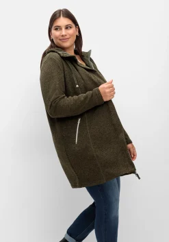 Fleecejacke mit Kapuze, in Melange-Optik