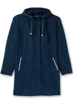 Fleecejacke mit Kapuze, in Melange-Optik