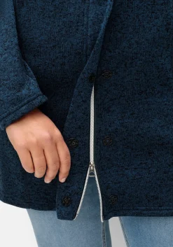 Fleecejacke mit Kapuze, in Melange-Optik