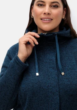 Fleecejacke mit Kapuze, in Melange-Optik