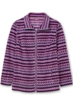 Fleecejacke mit Norweger-Allovermuster