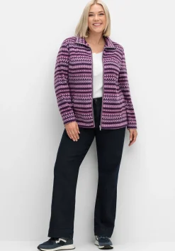 Fleecejacke mit Norweger-Allovermuster