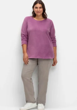 Fleeceshirt mit abgerundetem Saum