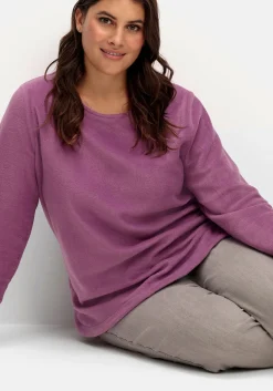 Fleeceshirt mit abgerundetem Saum