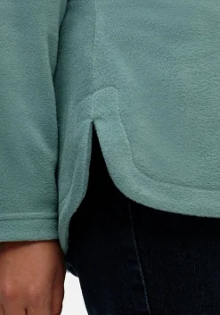 Fleeceshirt mit abgerundetem Saum