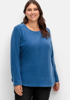 Fleeceshirt mit abgerundetem Saum