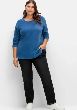 Fleeceshirt mit abgerundetem Saum