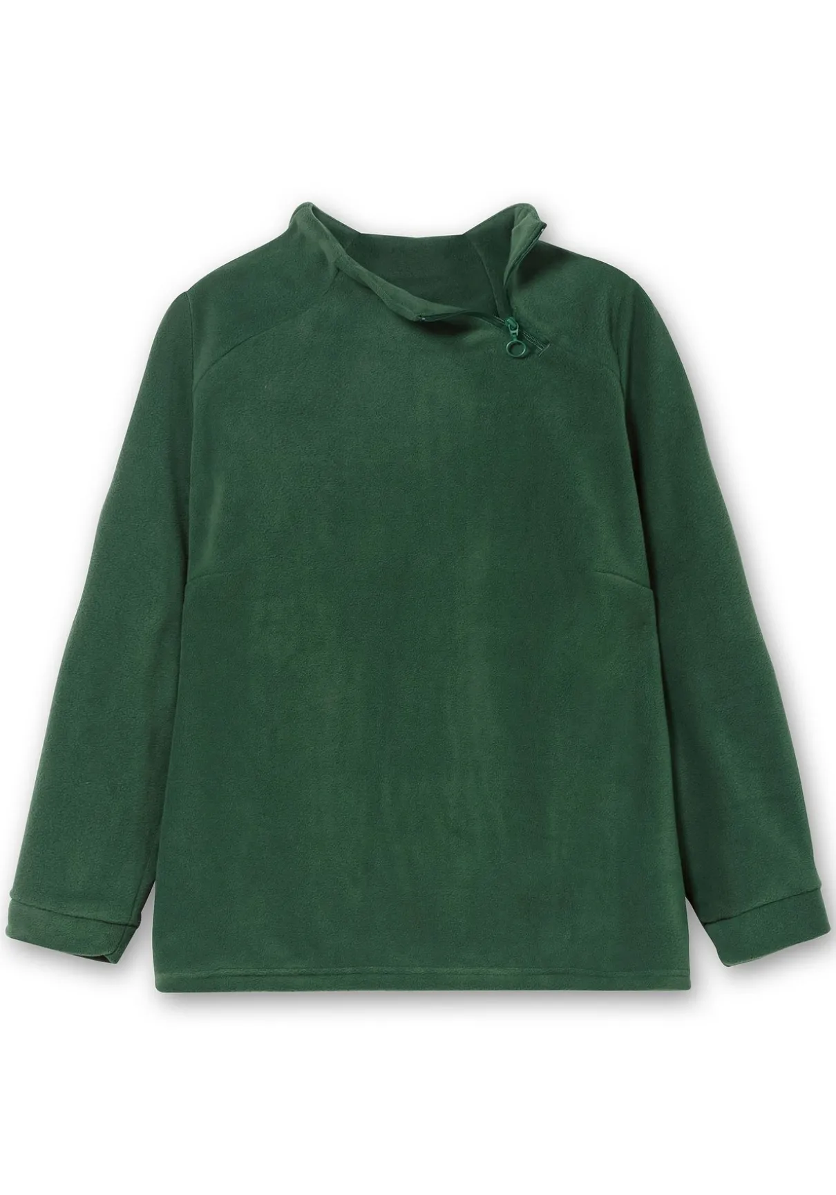 Fleeceshirt mit Reißverschluss am Stehkragen