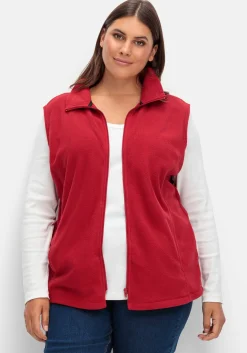 Fleeceweste mit Stehkragen und Anti-Pilling-Effekt