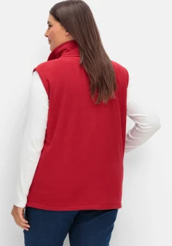 Fleeceweste mit Stehkragen und Anti-Pilling-Effekt