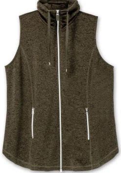 Fleeceweste mit Stehkragen, in Melange-Optik