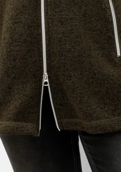 Fleeceweste mit Stehkragen, in Melange-Optik