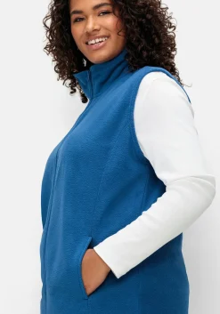 Fleeceweste mit Stehkragen und Anti-Pilling-Effekt