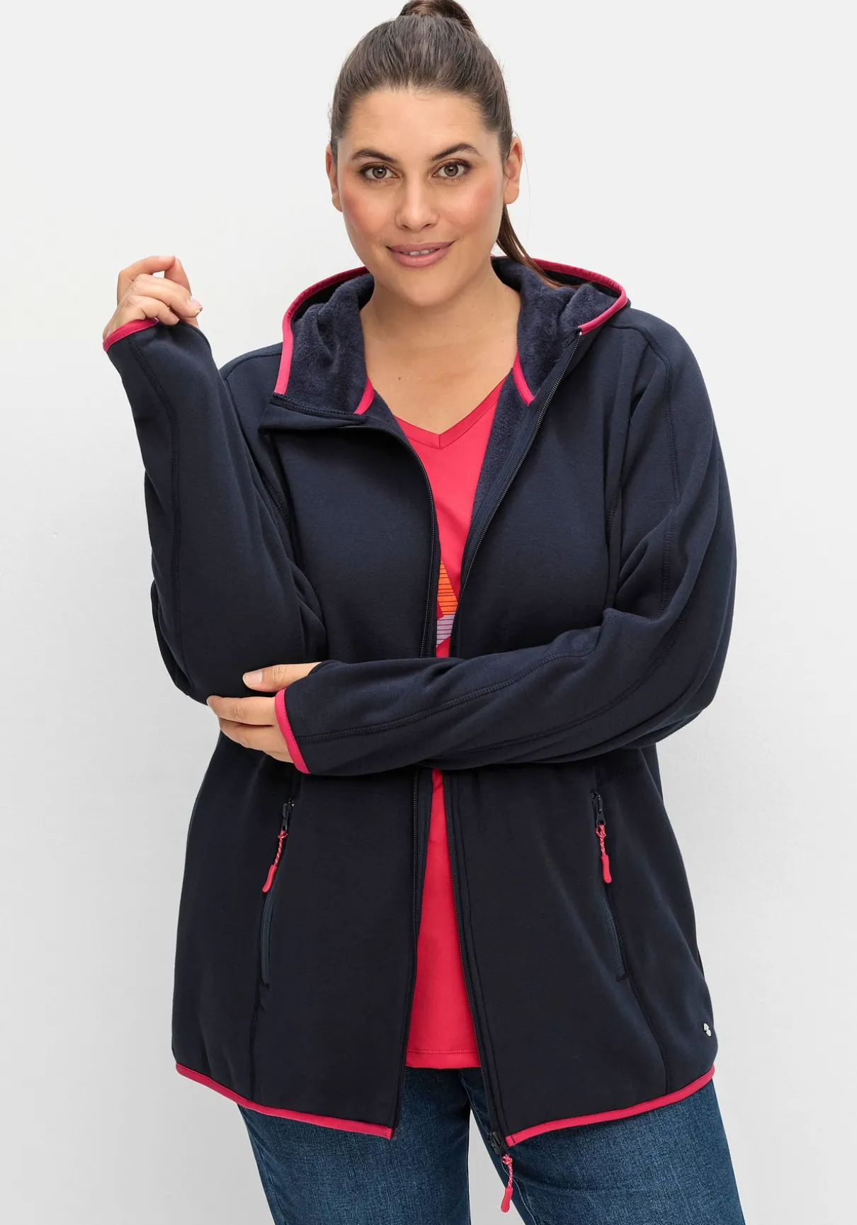 Funktionsjacke aus Fleece, mit Kapuze