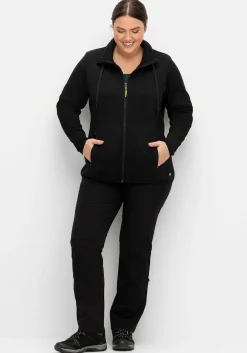 Funktionsjacke aus Strickfleece, mit Stehkragen