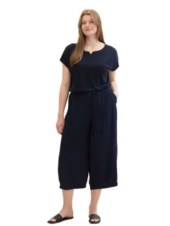 Gecrinkelte Culotte mit elastischem Bund