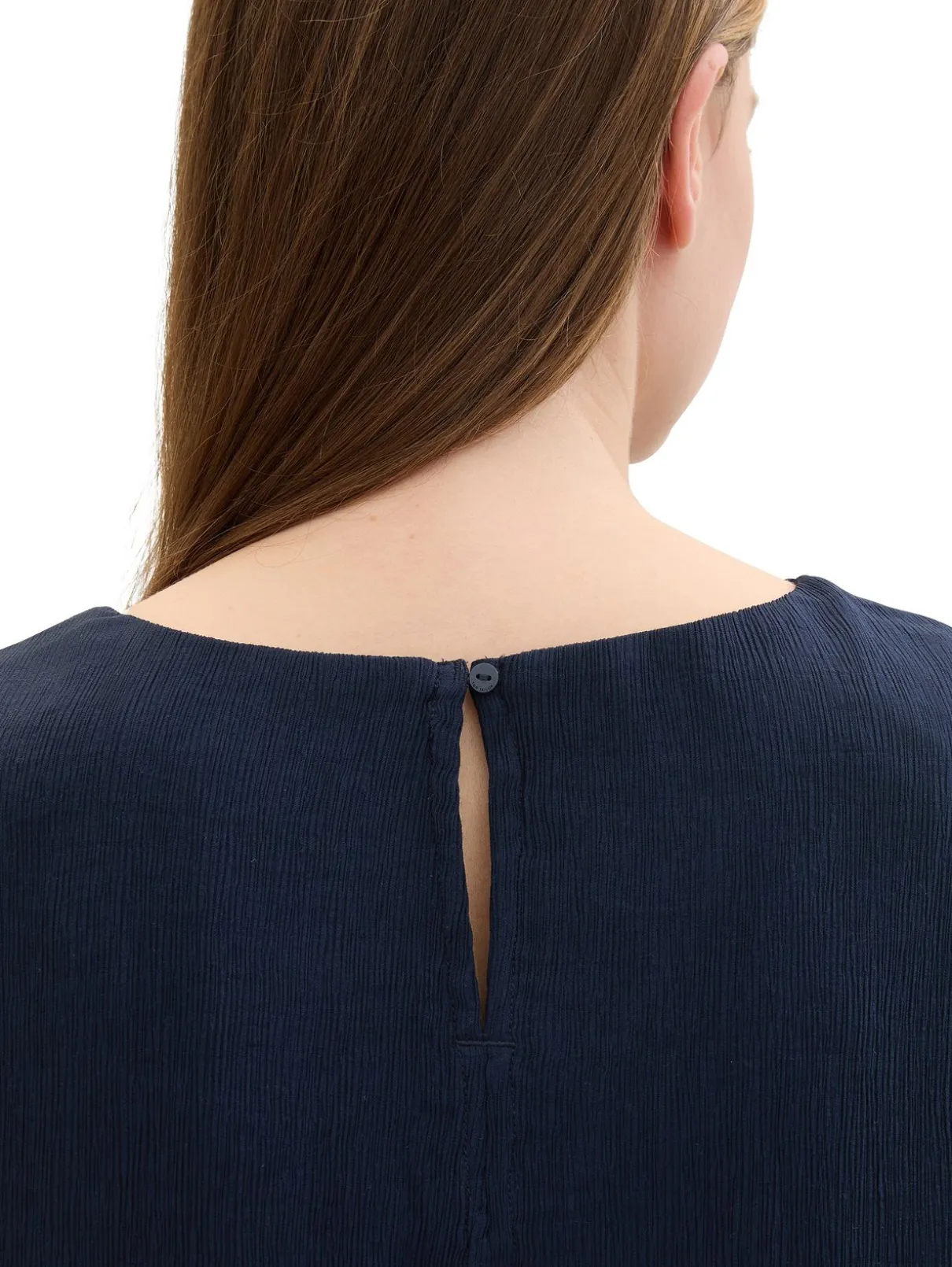 Gecrinkelte Tunika mit Schlüsselloch-Ausschnitt hinten