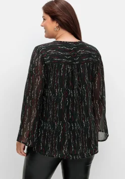 Gefütterte Chiffontunika mit Alloverprint