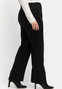 Gerade Businesshose mit Biesen und Teilgummibund