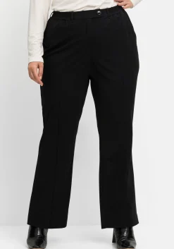 Gerade Businesshose mit Biesen und Teilgummibund