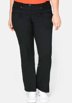 Gerade Cargo-Hose mit krempelbaren Beinen