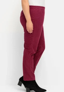 Gerade Cordhose mit Gummizugbund