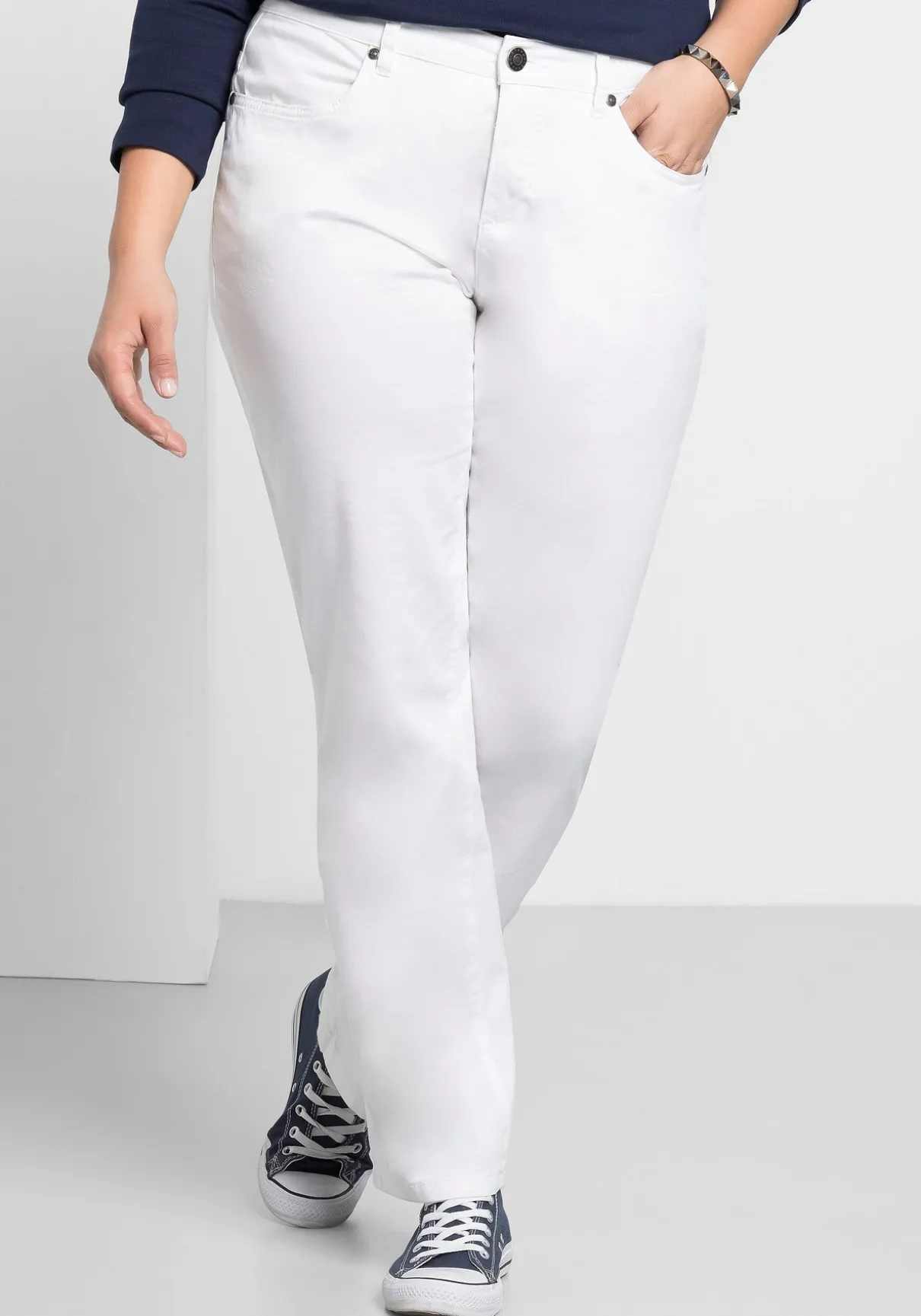 Gerade Hose aus Baumwoll-Twill