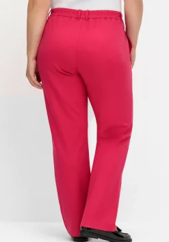 Gerade Hose aus Milano-Ripp, mit Stretchbund