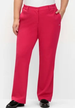 Gerade Hose aus Milano-Ripp, mit Stretchbund