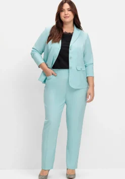 Gerade Hose mit Schlupfbund und Bügelfalten